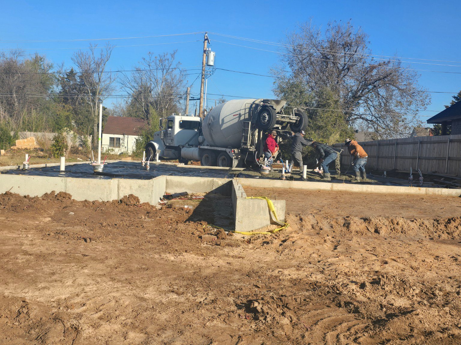 Concrete foundation stage at 2229 NW 34 ground-up construction project in Oklahoma City