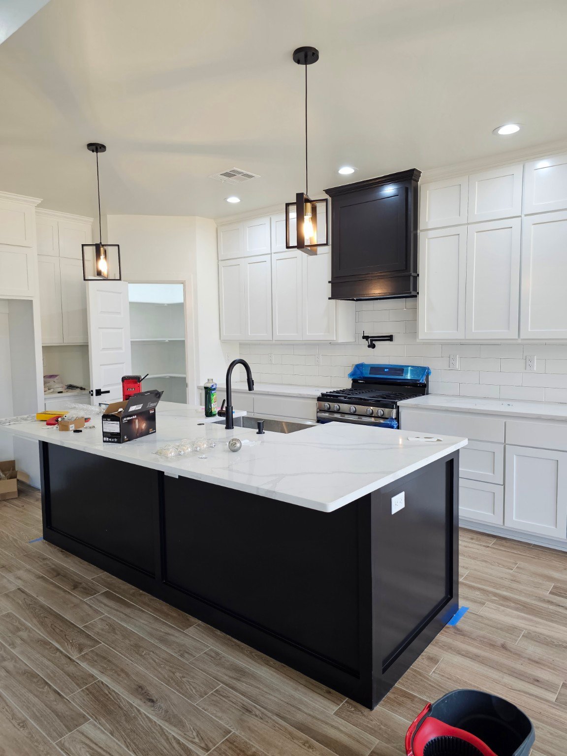 Completed kitchen details at 2229 NW 34 ground-up construction project in Oklahoma City