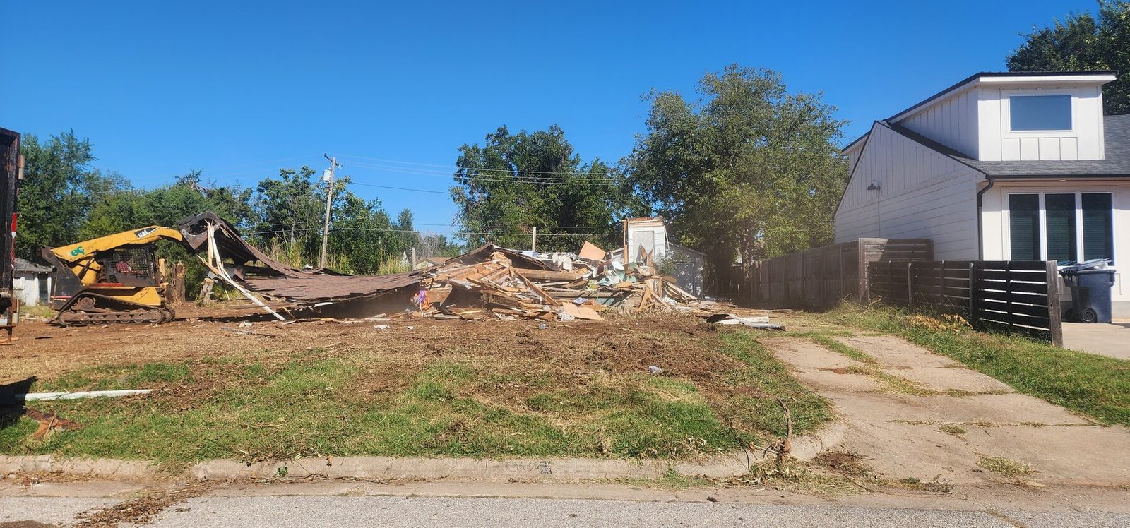 Cleared construction lot ready for new home foundation