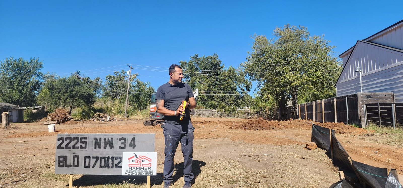 Foundation layout and preparation for new home construction